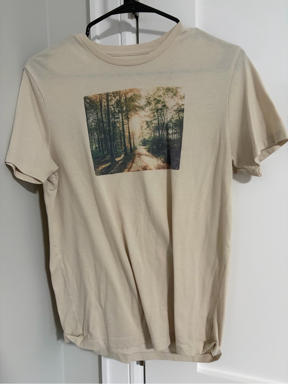 Old Navy Cream Short-Sleeve Graphic Tee with Forest Scene
